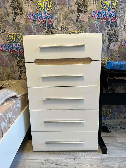 Комод глянець 60 см Б'ЯНКO на 5 полиць (дитяча чи спальня): 2 100 грн ...