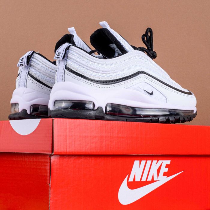 (1801-1807) Кросівки Nike Air Max 97 білі з чорним (37-45) найк найки
