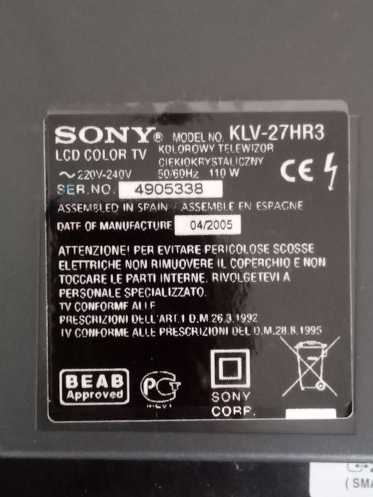 Tv Sony com ecrã com sombra64584776397185121