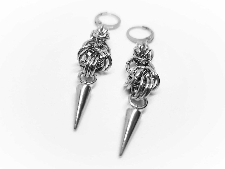 Kolczyki z kolcami – gothic, punk, stal chirurgiczna, handmade