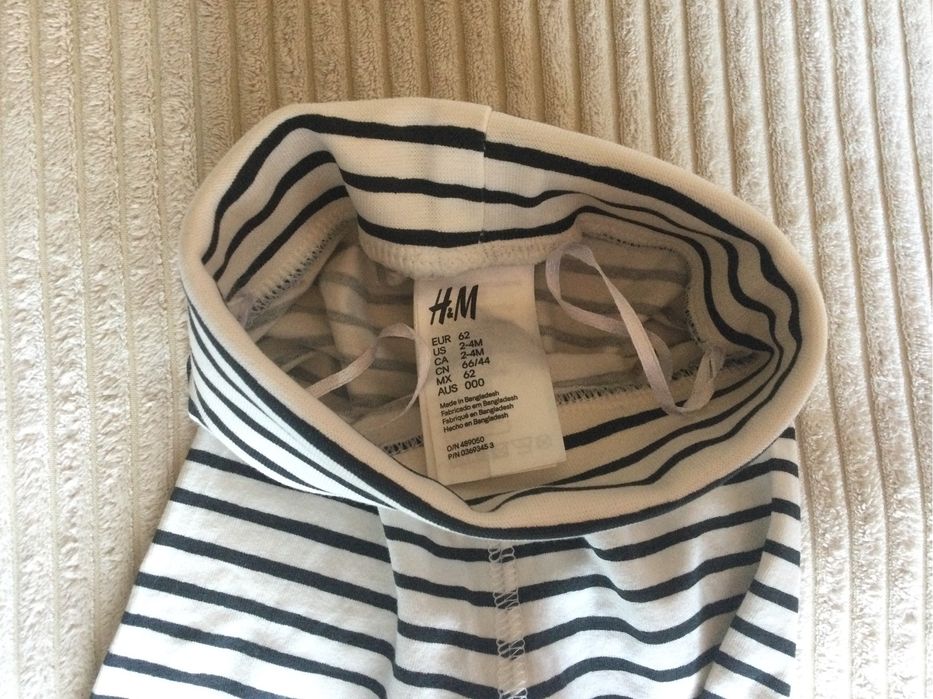 Лосіни сірі і в чорну полоску на дівчинку, хлопчика розмір 62,68 Нове.