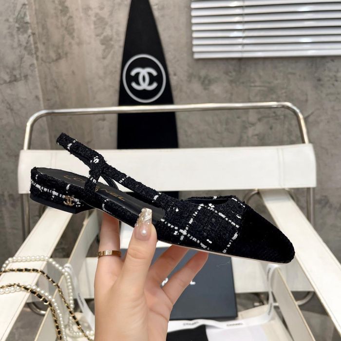Czółenka Chanel Slingback Tweed