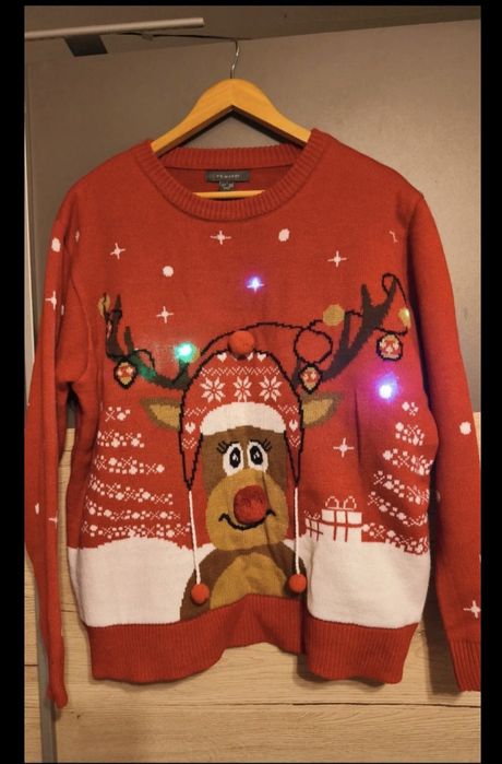 Sweter swiateczny renifer nos swiecacy L