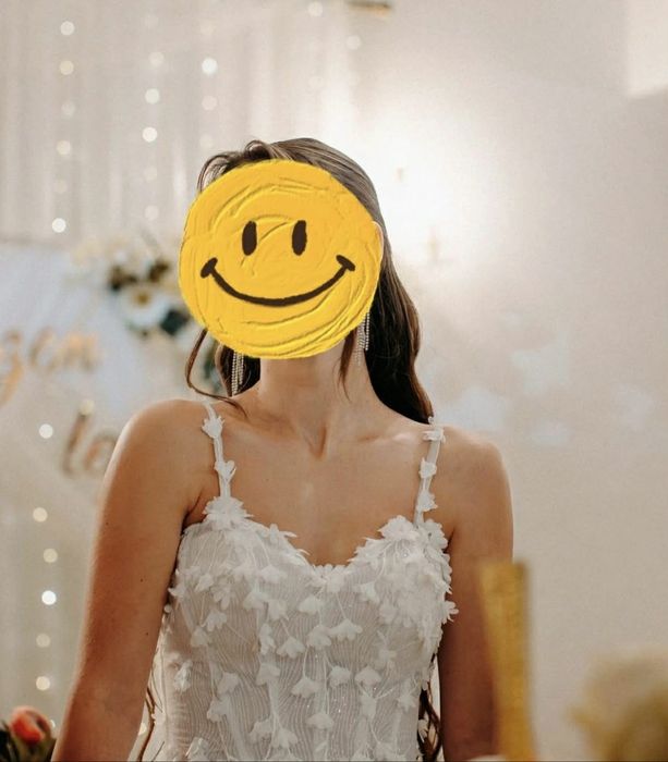 Suknia ślubna kwiaty 3D