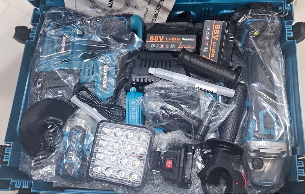 Kit de maquinas profissional motor brushless compativel makita