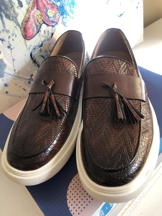 Buty mokasyny unisex Italy Style 39,5 brązowe , wsuwane , nowe