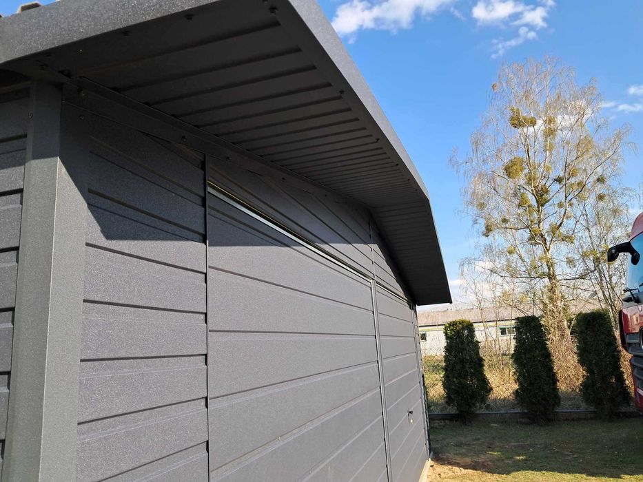 Garaż blaszany 7x5 Wzmocniony PROFILAMI. Producent SZYBKA REALIZACJA