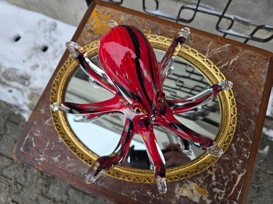 Stary szklany ośmiornica styl Murano