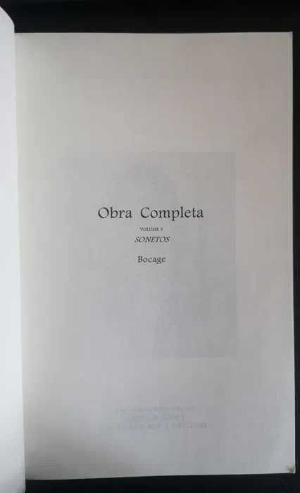 "Obra Completa - Volume I - Sonetos" de Bocage