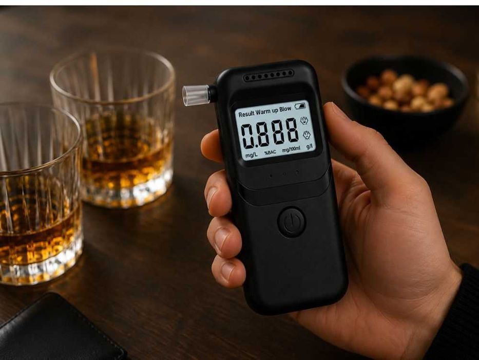 Cyfrowy alkomat LCD do pomiaru alkoholu + 5 ustników