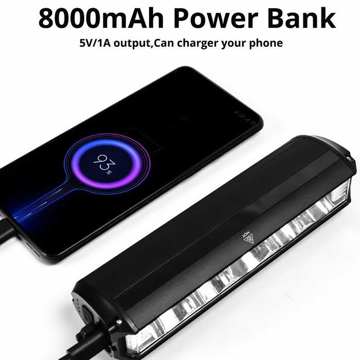 Велосипедна фара, велофара, ліхтар, power bank