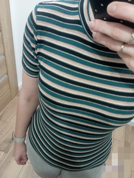 Bluzka z krótkim rękawem w paski, rozmiar S,H&M