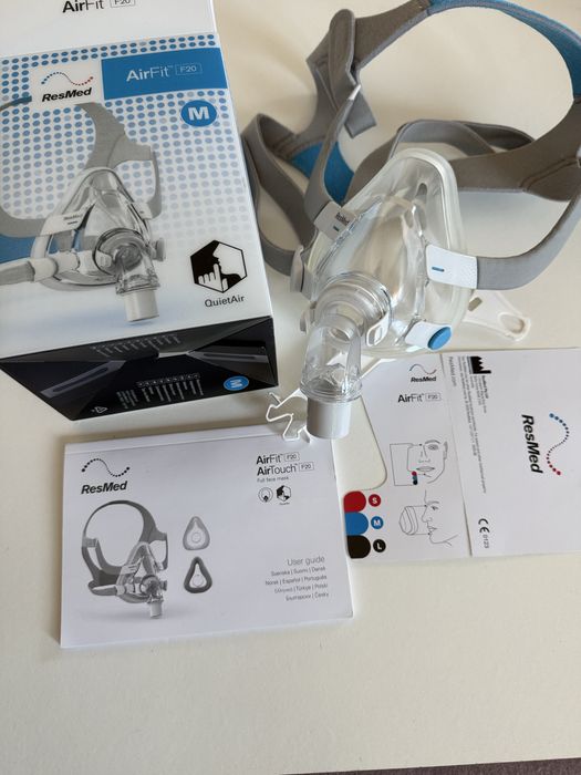 Maska CPAP ResMed AirFit F20 M jak nowa, oryginał zdezynfekowana