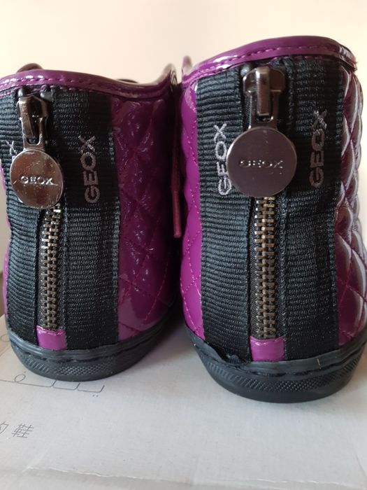 Sneakersy GEOX purpurowe lakierowane pikowane