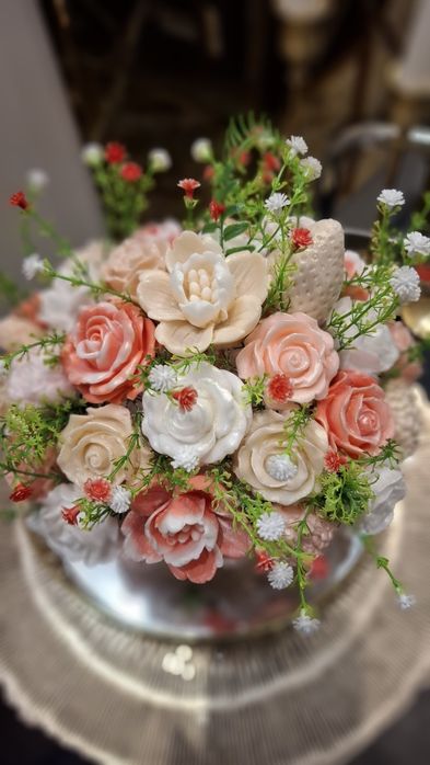 Piekny bukiet z mydła  glicerynowego  na prezent