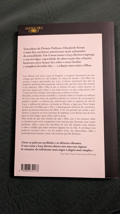 Livro "O meu nome é Lucy Barton” de Elizabeth Strout