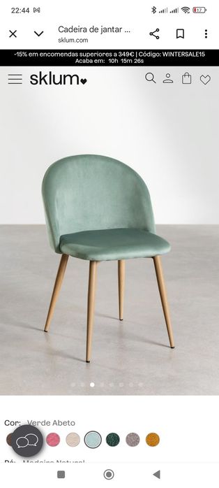 Pack 8 Cadeiras de jantar skulum