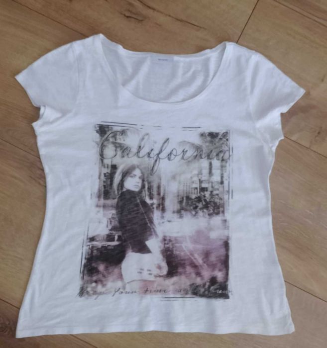 koszulka biała bawełna  YESSICA 42 XL/aplikacja przód