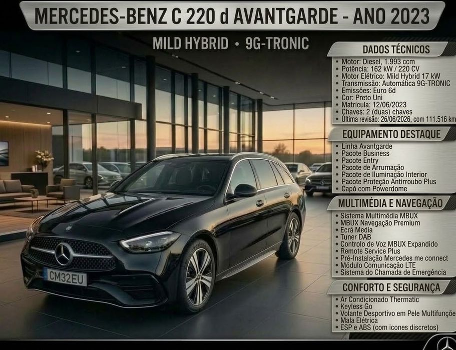 Mercedes Benz C220 D Avantgard 9G Tronic Mild Hybrid 2023