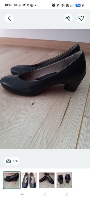 Pantofle czółenka Ecco 39 skóra