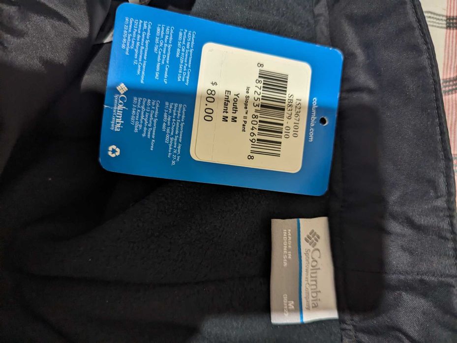 М boys Columbia Ice Slope II Pant, Black, Medium