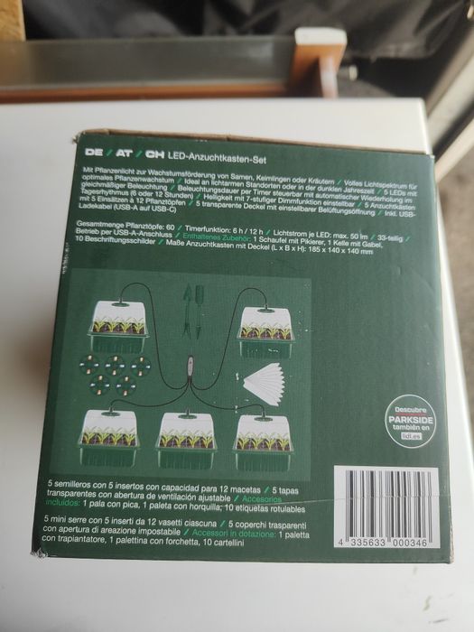 Mini estufa com led (Parkside)