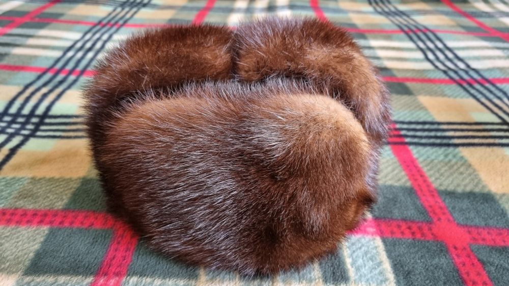 Норковая шапка ушанка обманка