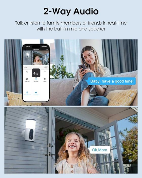 НОВИНКА Камера-Світильник Anran Wi-Fi Zoom 3MP сонячна панель акумул 5000 mAh