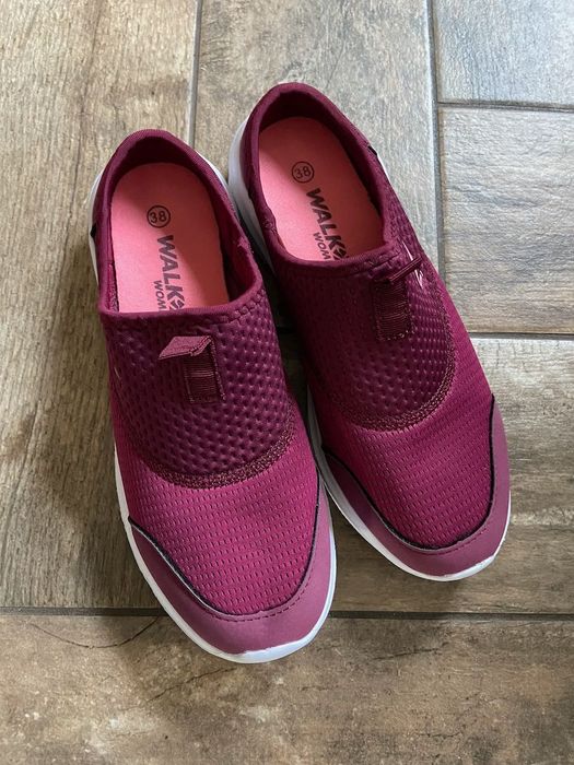 bordowe damskie buty sportowe typu slip-on Walkx Women rozmiar 38