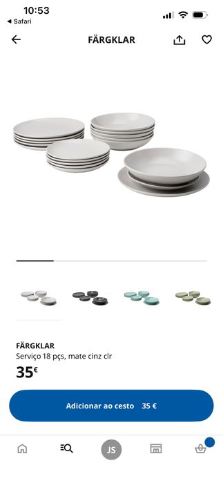 2x conjunto louça ikea Färgklar