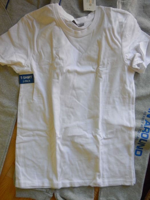 Białe tshirty koszulki 2 pak 146 - 152