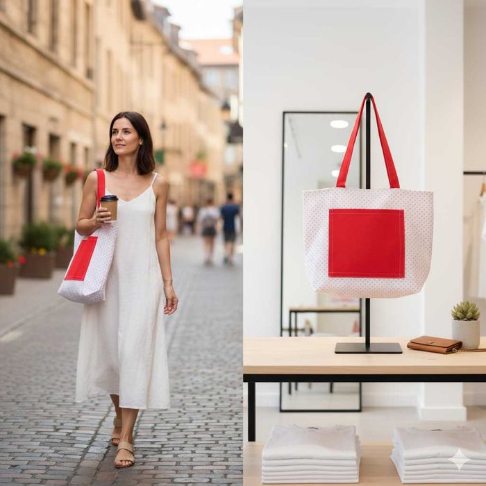 Saco Branco com apontamento Vermelho