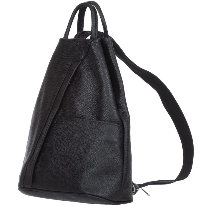 VERA PELLE plecak damski skórzany elegancki trójkątny V509 c.zielony