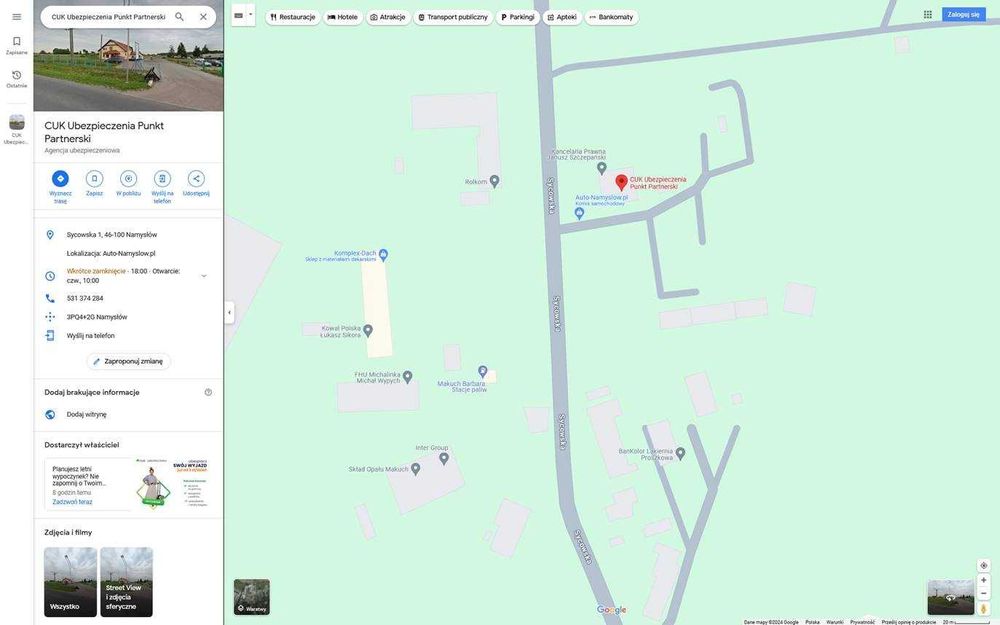 OC, AC, Assistance , FIRMA, Travel - 24 TU do wyboru - CUK Namysłów PP