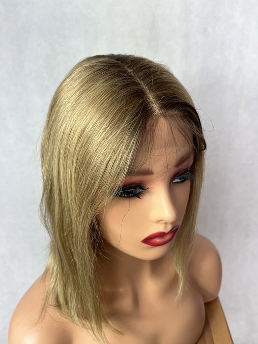 Peruka włosy naturalne odrost blond