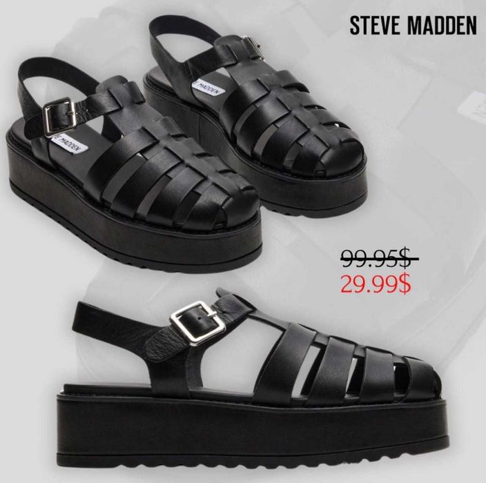 Нові шкіряні босоніжки  американського бренду взуття Steve Madden