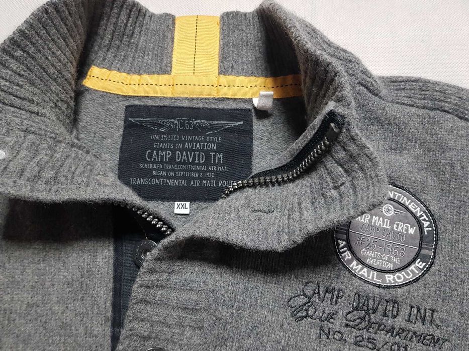 CAMP DAVID - Męski Sweter (Wełna) roz. XXL IDEAŁ