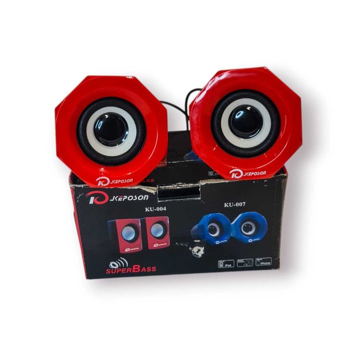 Colunas Multimédia Keposon KU-004 — Super Bass (USB + Jack 3.5mm)