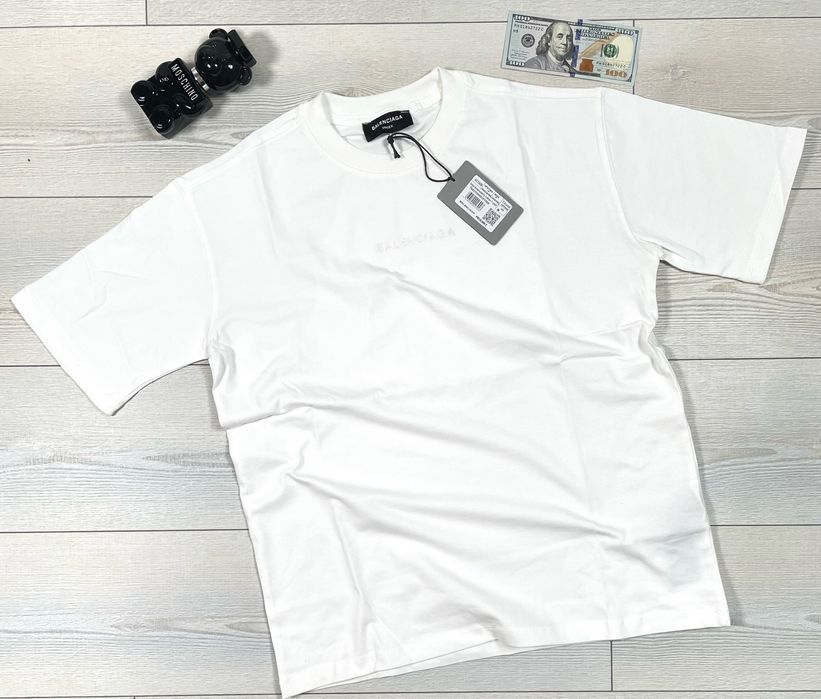 BALENCIAGA футболка оверсайз мужская белая оригинал