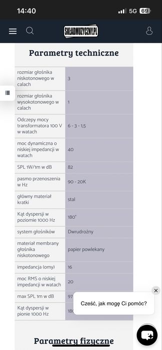 Głośnik marki Apart Audio ,model OVO3T BL