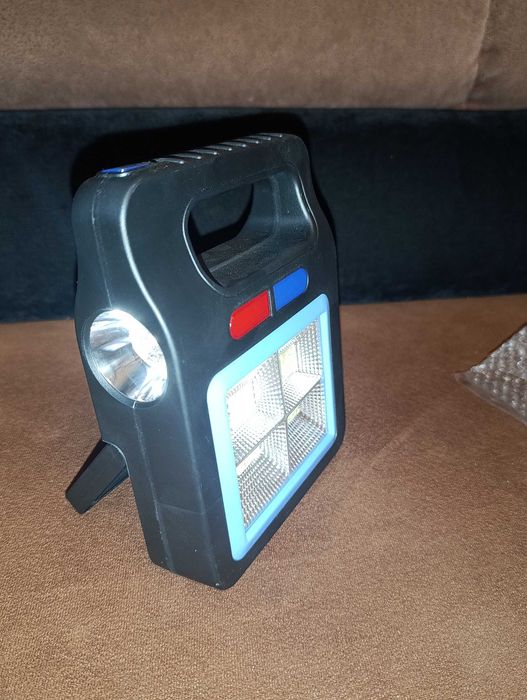 Фонарик фонарь мощный 3режима, аккумулятор usb + солнечная батарея. Новый в упаковке!