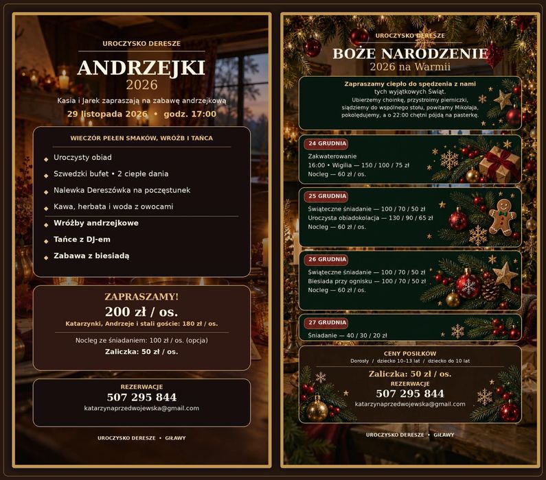 Andrzejki i Boże Narodzenie w Uroczysku Deresze