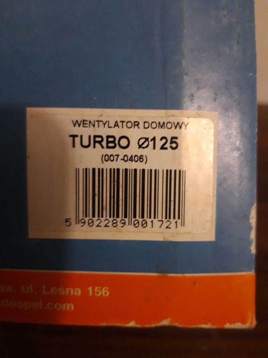 Wentylator TURBO 125 DOSPEL