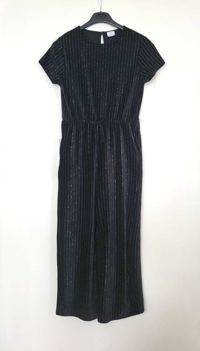 Zara kombinezon czarny błyszczące paski welwet/welur 13-14 lat/152-164