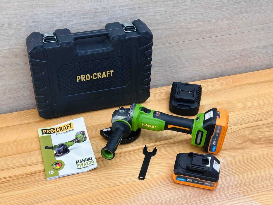 Безщіткова Болгарка/УШМ Procraft + 2 АКБ turbo в КЕЙСІ на ГАРАНТІЇ