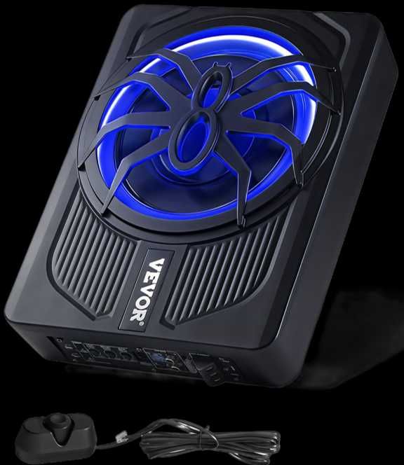 Subwoofer Slim VEVOR 10" 440W com Kit Cabos Profissional