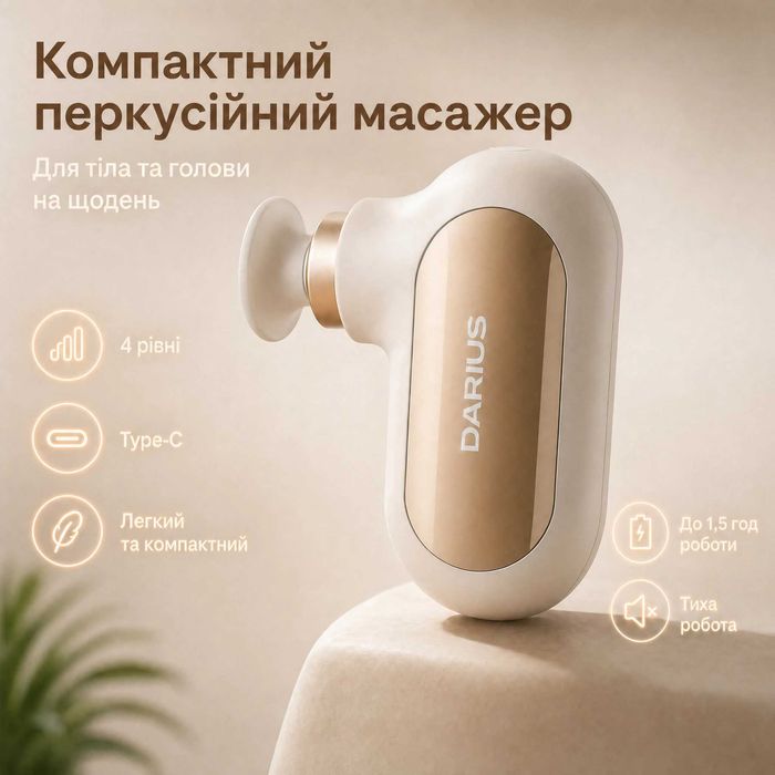 Перкусійний масажер для тіла і голови Darius DRS-8000Q