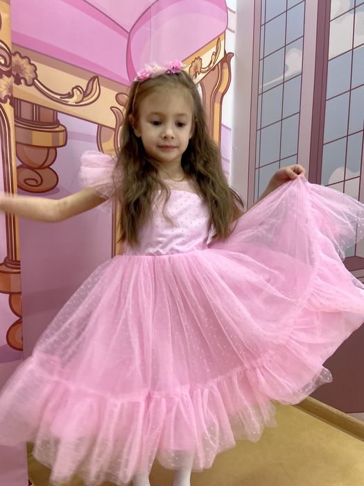 Сукня 3 4 5 6 7 8 9 р. барбі нарядное платье барби рожеве біле голубе