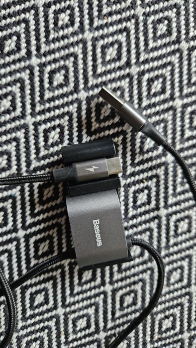 Baseus samochodowy kabel USB / USB C - HUB 2x