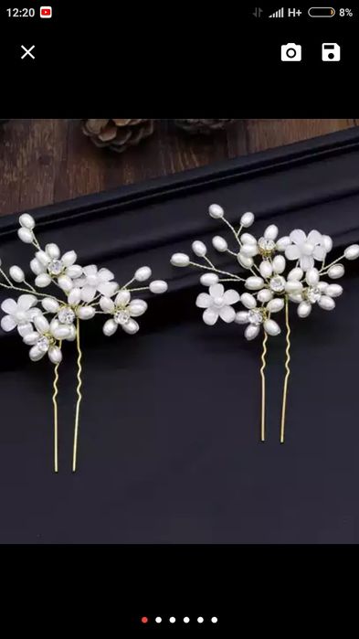 Веточки из бусин на шпильках